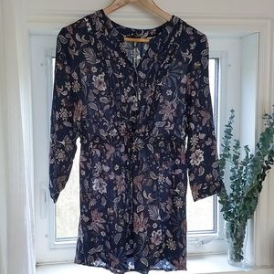 Navy floral tunic